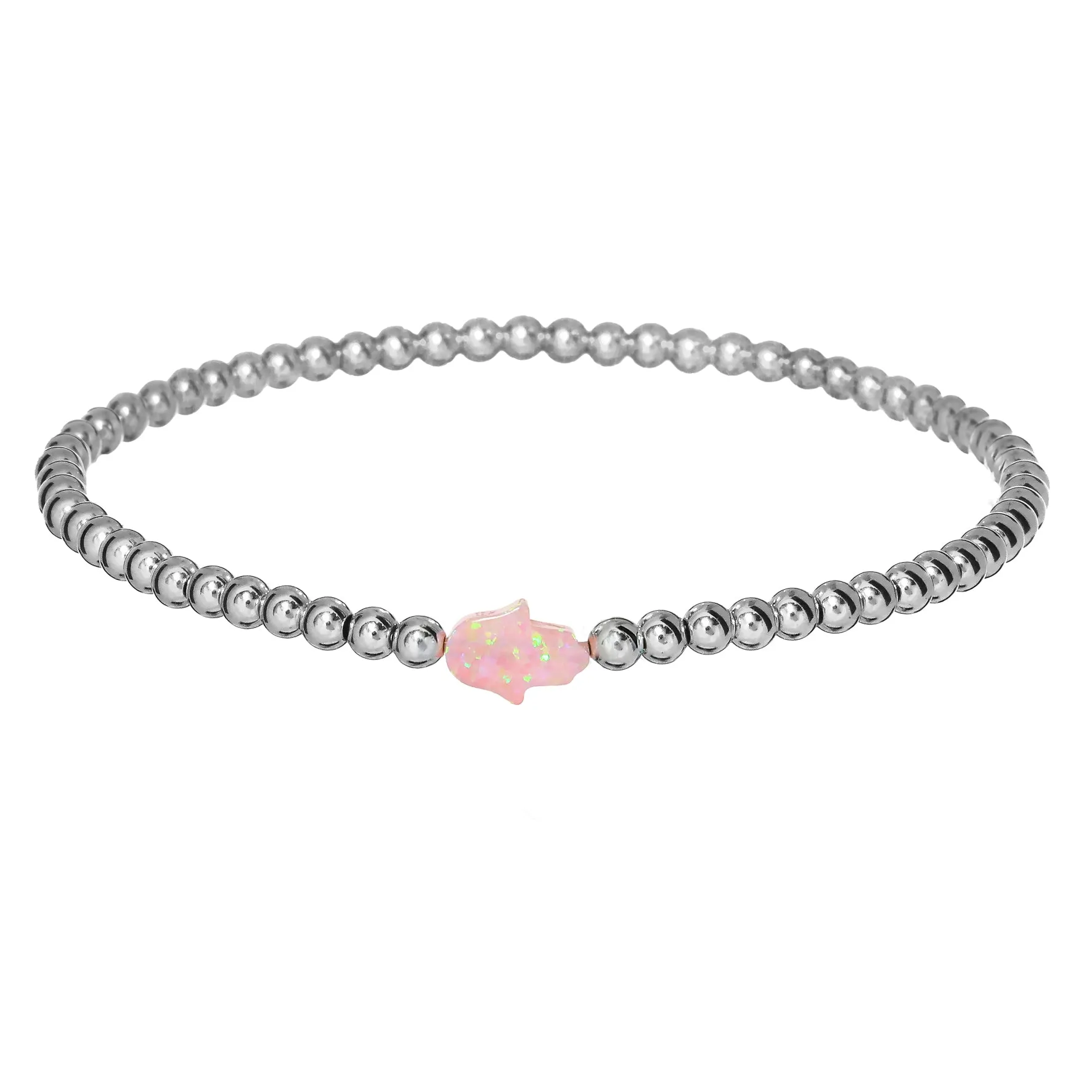 HAND | Opal Charm and 14K Gold Filled Beads Bracelet - Small