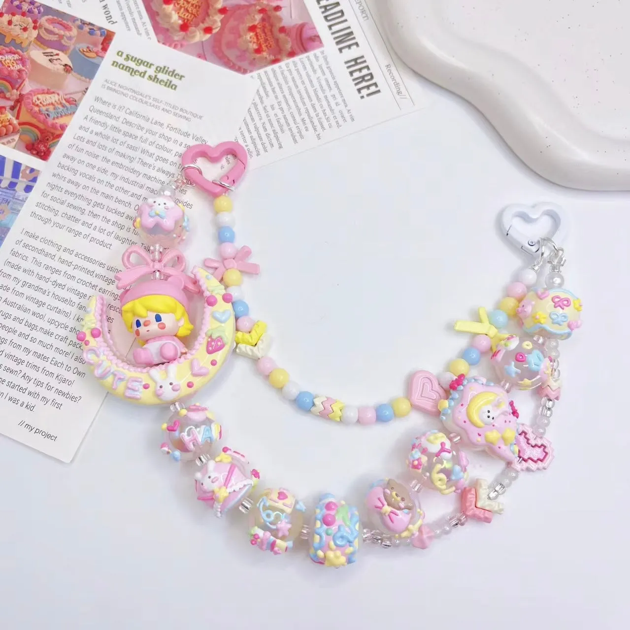 Hand-Painted Moon Bead