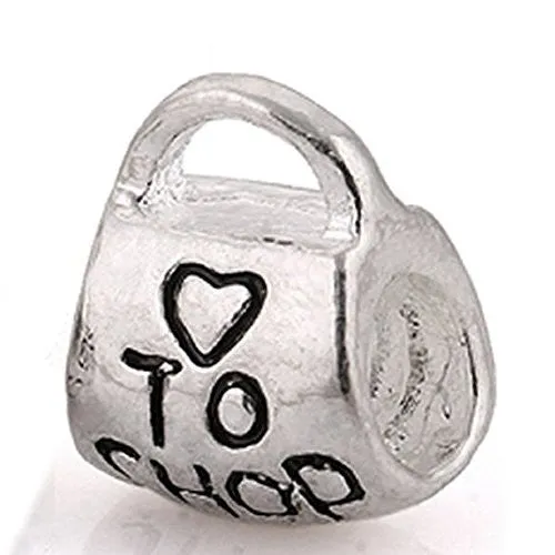 Handbag Love to Shop European Bead Compatible for Most European Snake Chain Charm Bracelet