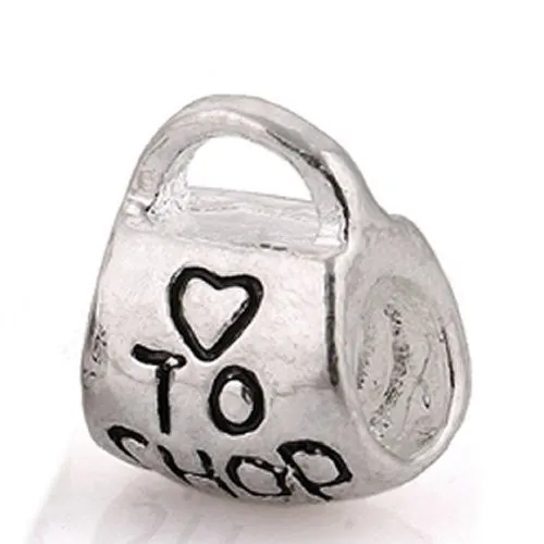 Handbag Love to Shop European Bead Compatible for Most European Snake Chain Charm Bracelet
