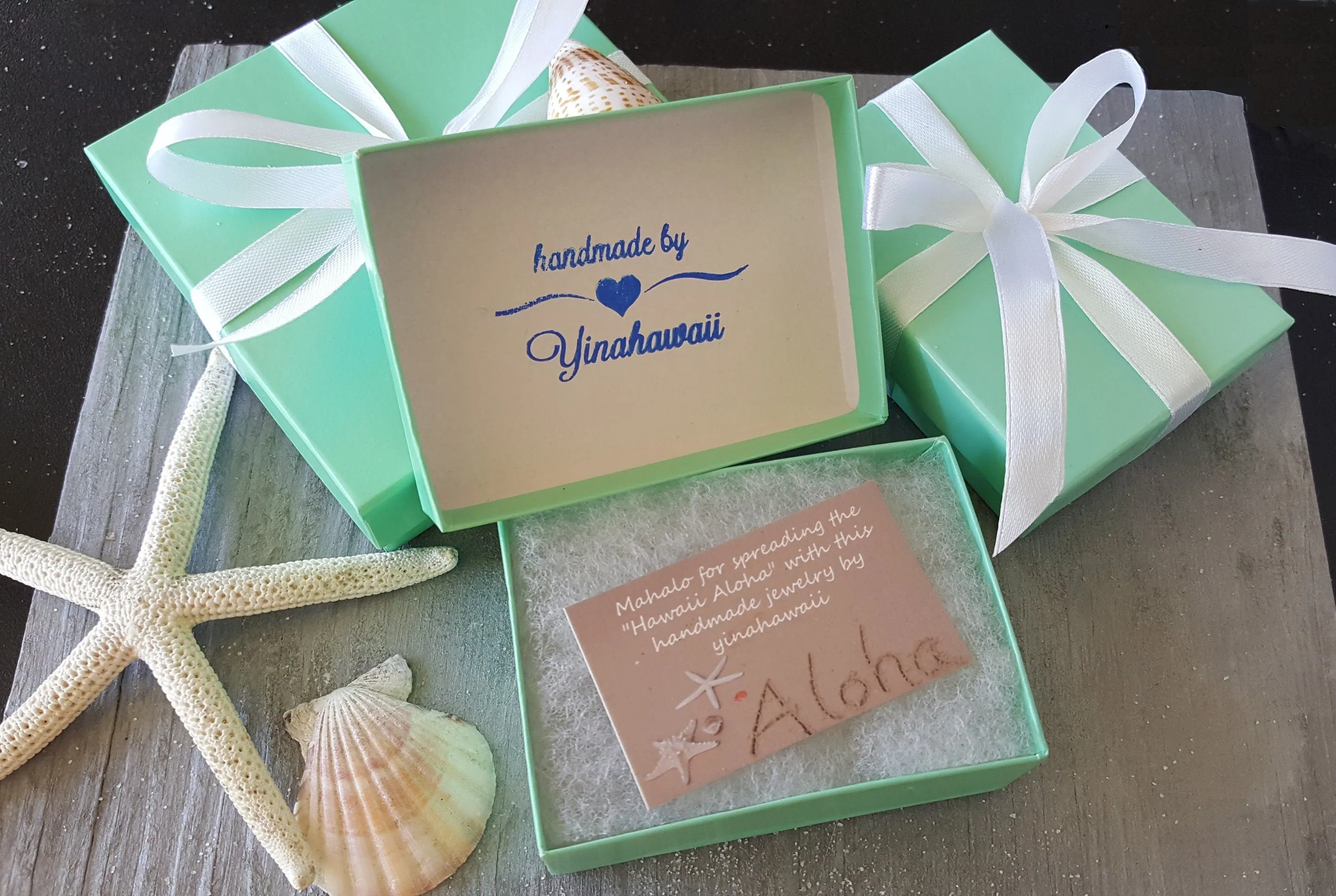 Handmade in Hawaii, Blue sailboat sea glass necklace ,Beach glass necklace,  gift box, Gifts for her.