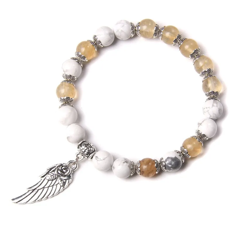 Handmade Rose Angel Wing Bracelet Natural Pink