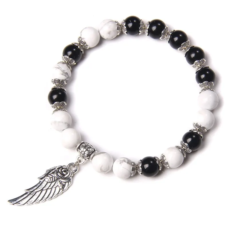 Handmade Rose Angel Wing Bracelet Natural Pink