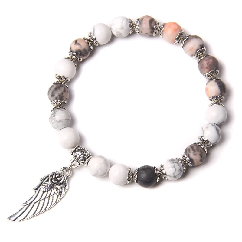 Handmade Rose Angel Wing Bracelet Natural Pink