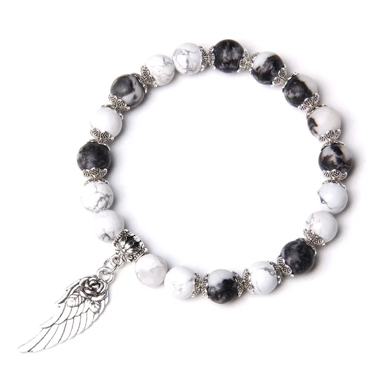 Handmade Rose Angel Wing Bracelet Natural Pink