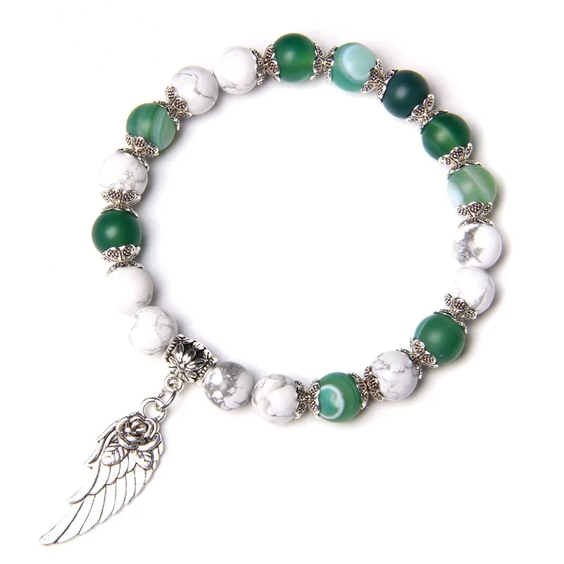 Handmade Rose Angel Wing Bracelet Natural Pink