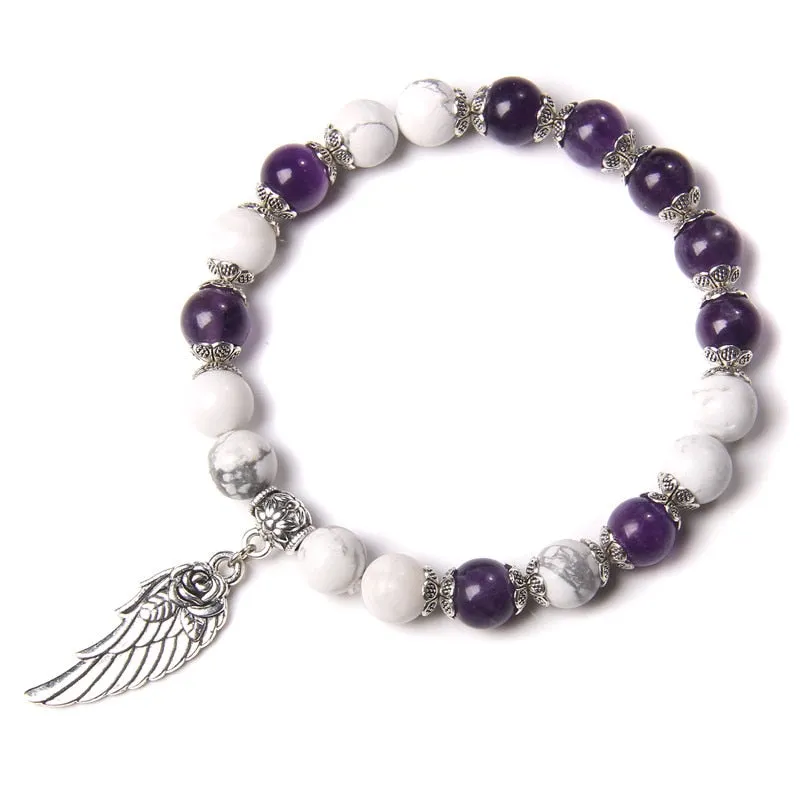 Handmade Rose Angel Wing Bracelet Natural Pink