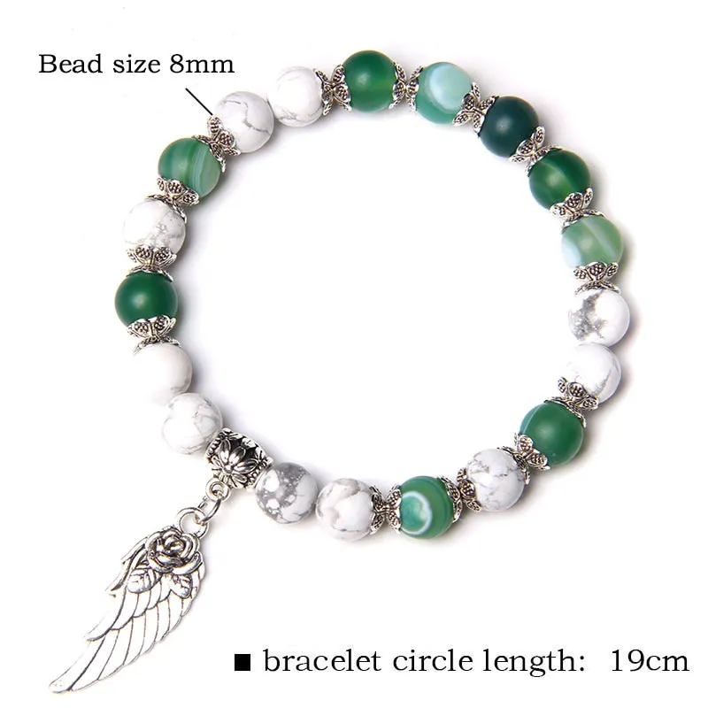 Handmade Rose Angel Wing Bracelet Natural Pink