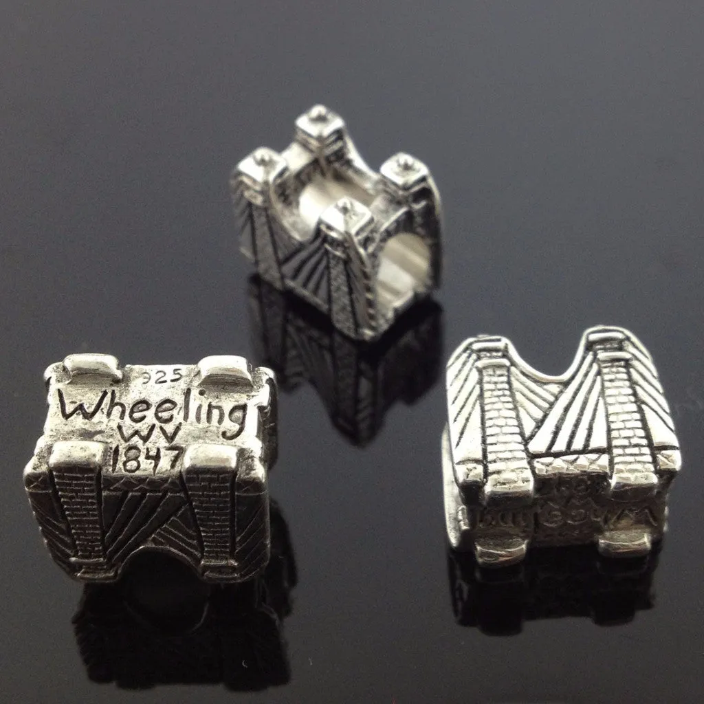 Handmade Sterling Silver "Wheeling Suspension Bridge" Bead