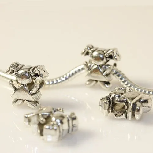 Happy Little Girl with Pony Tails European Bead Compatible for Most European Snake Chain Charm Bracelet