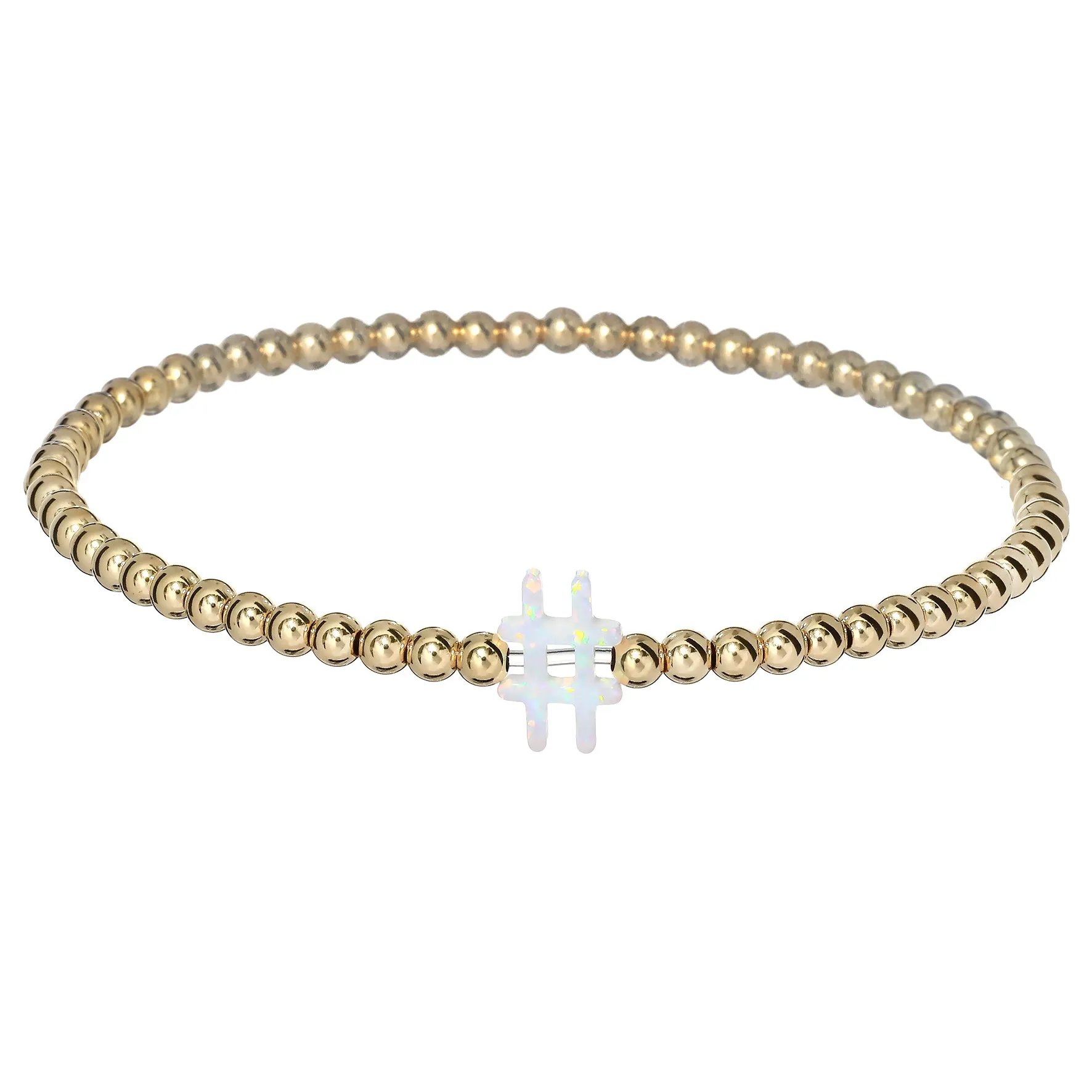 HASHTAG | Opal Charm and 14K Gold Filled Beads Bracelet