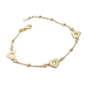 Heart and Bezel Bracelet
