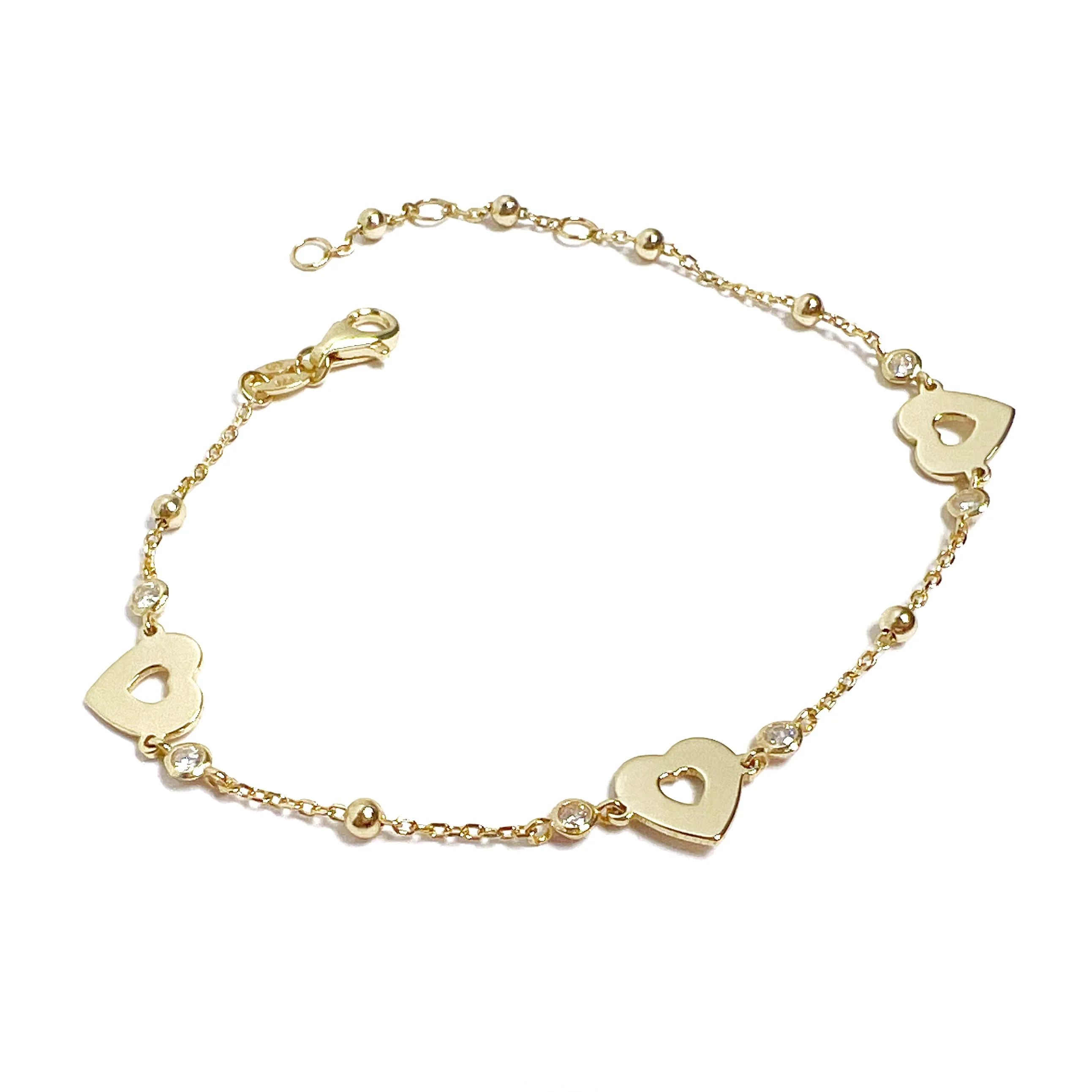 Heart and Bezel Bracelet