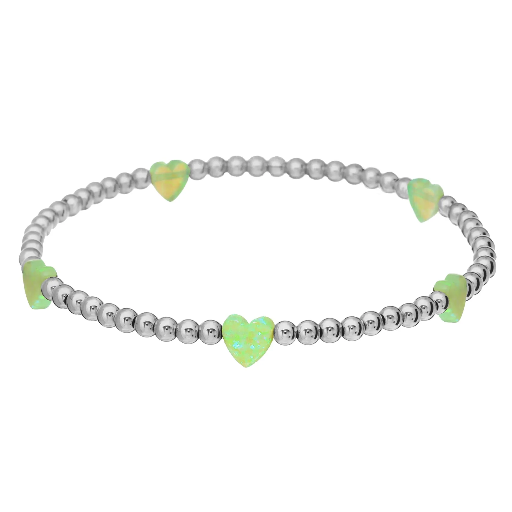 HEART BY THE YARD | Opal Charm and 14K Gold Filled Beads Bracelet