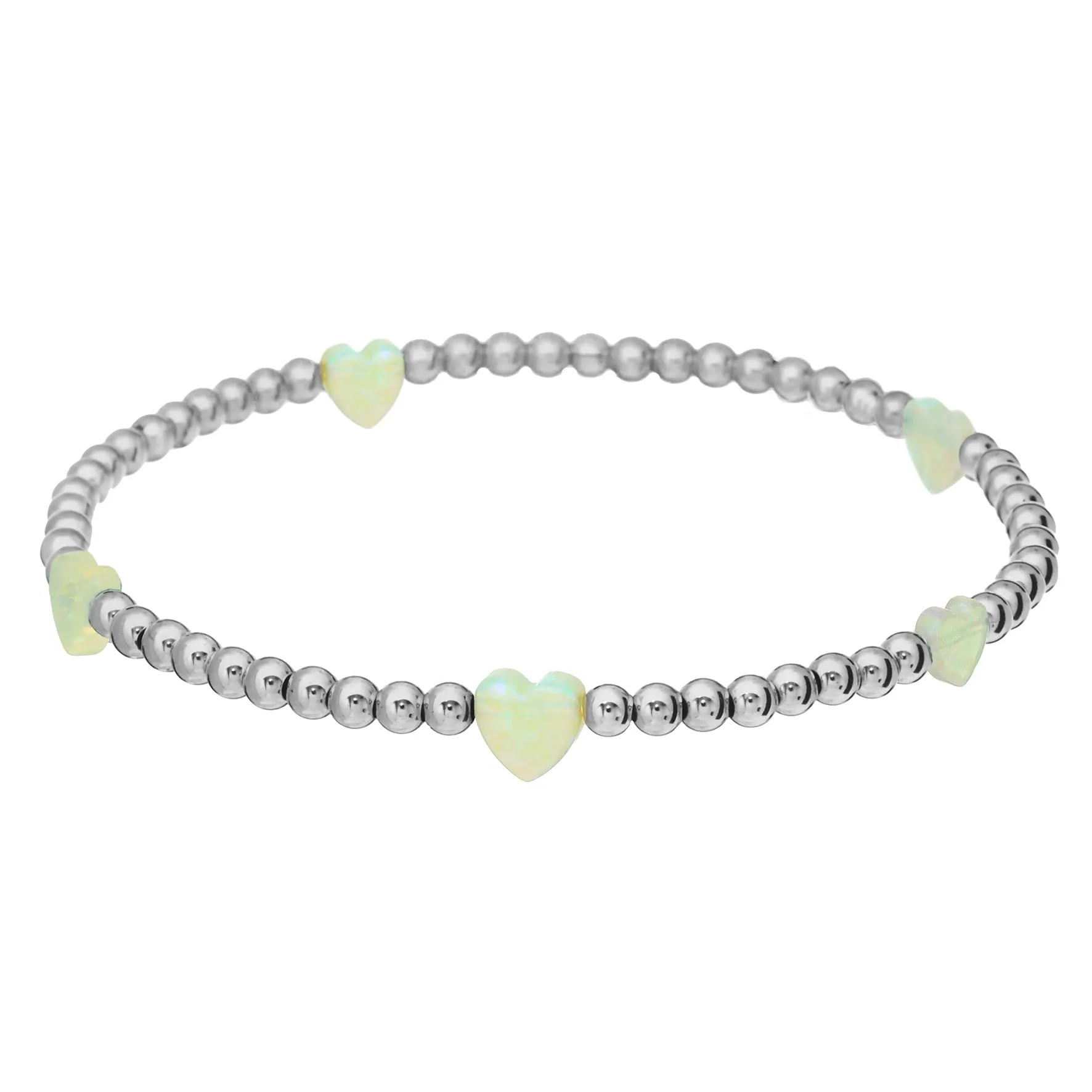 HEART BY THE YARD | Opal Charm and 14K Gold Filled Beads Bracelet