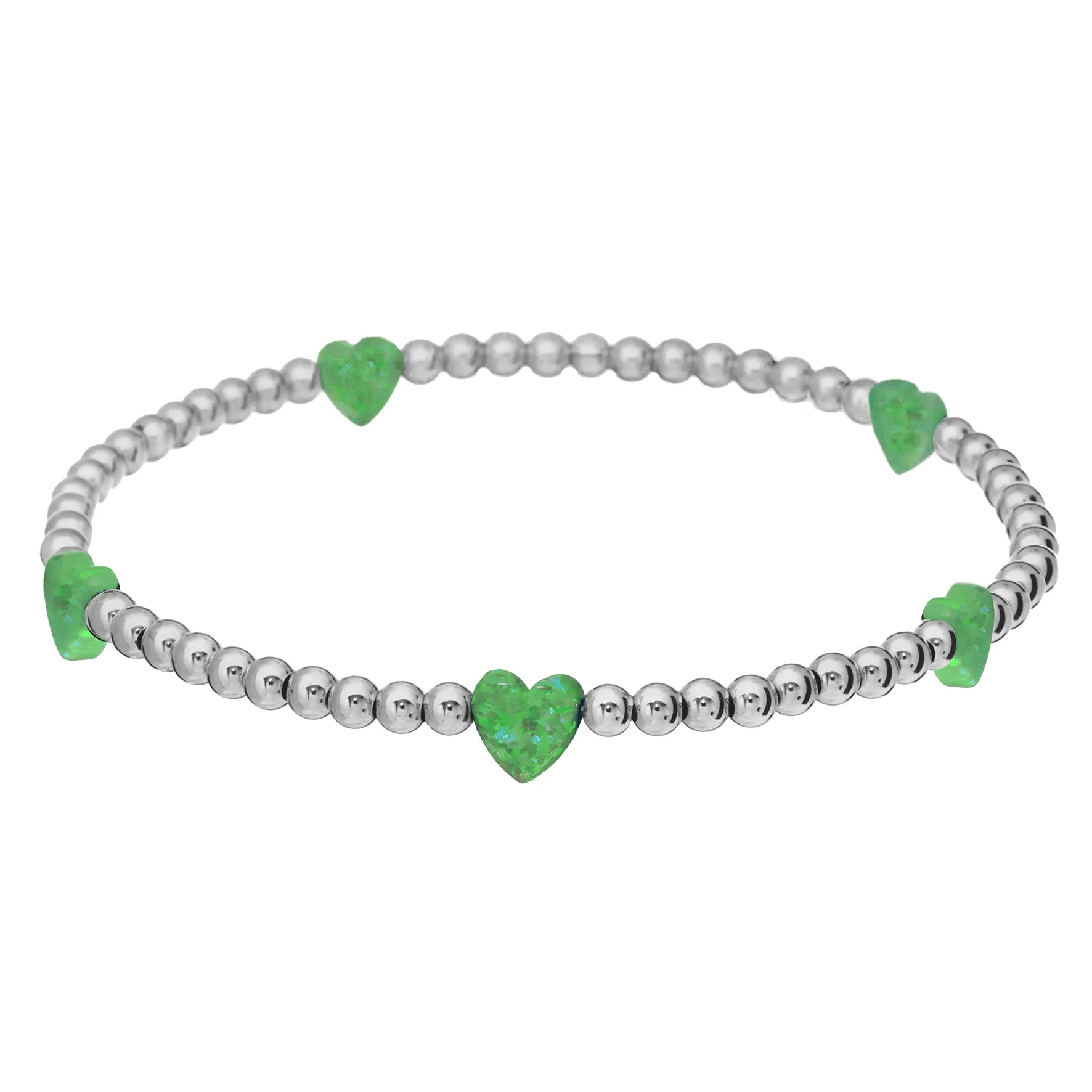 HEART BY THE YARD | Opal Charm and 14K Gold Filled Beads Bracelet