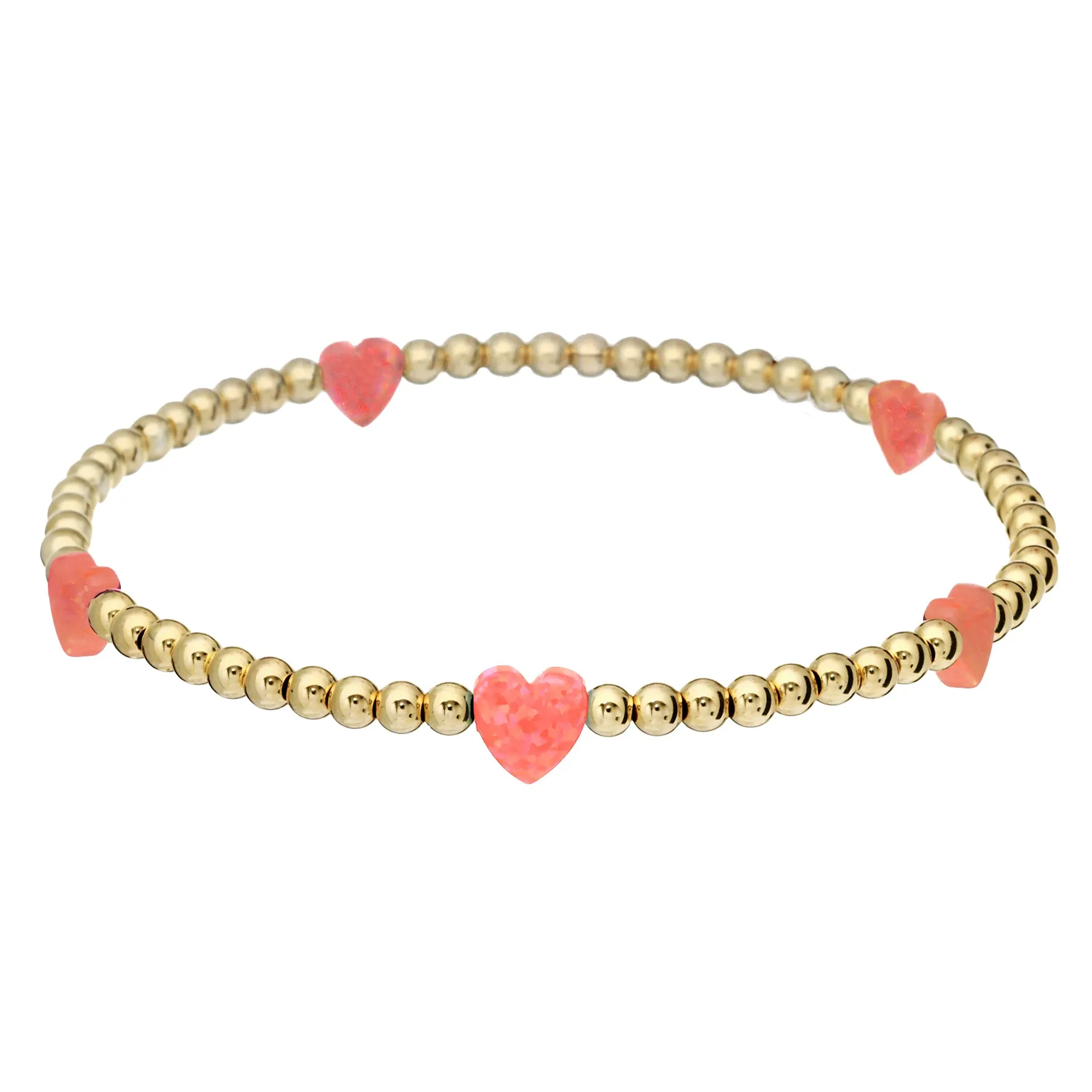 HEART BY THE YARD | Opal Charm and 14K Gold Filled Beads Bracelet