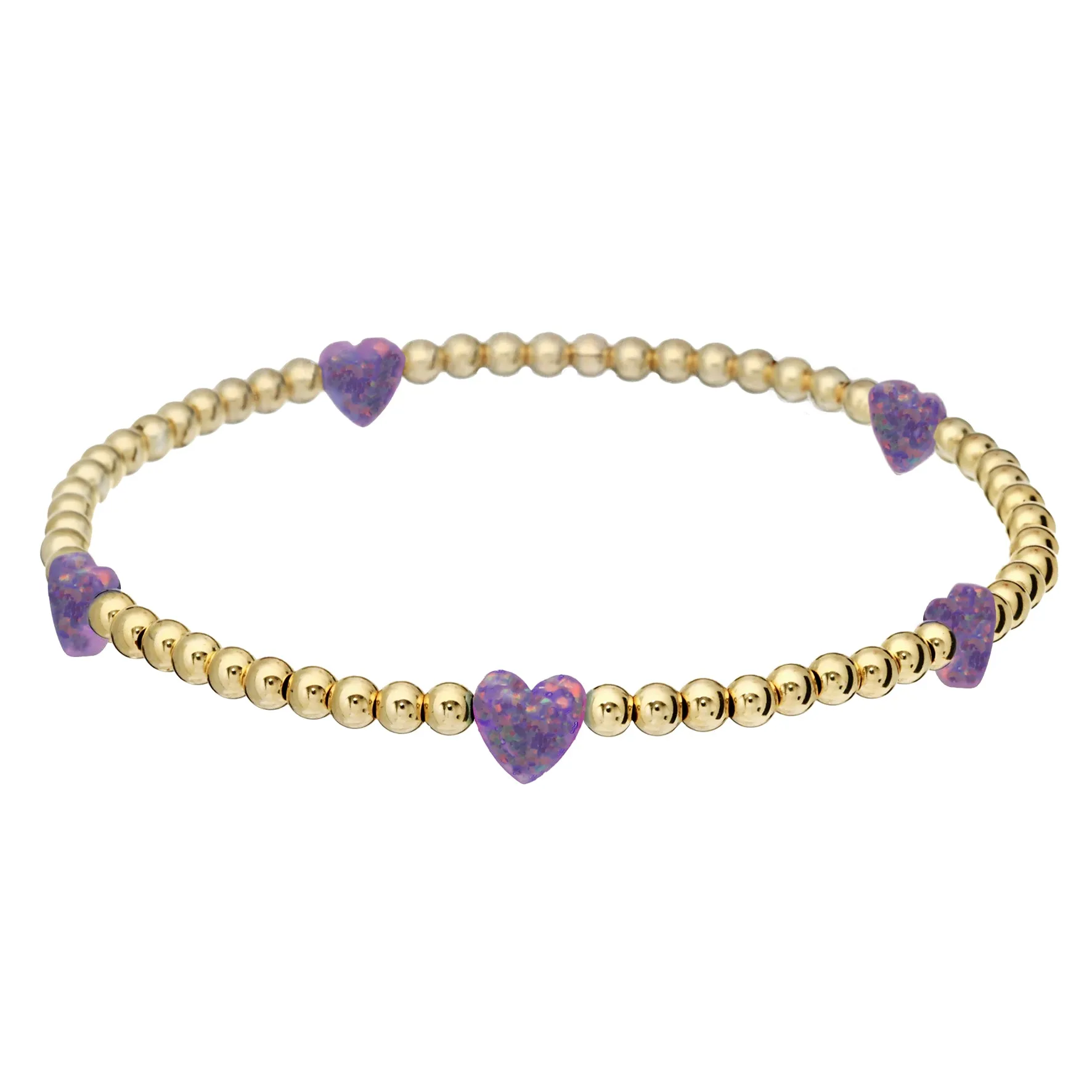 HEART BY THE YARD | Opal Charm and 14K Gold Filled Beads Bracelet