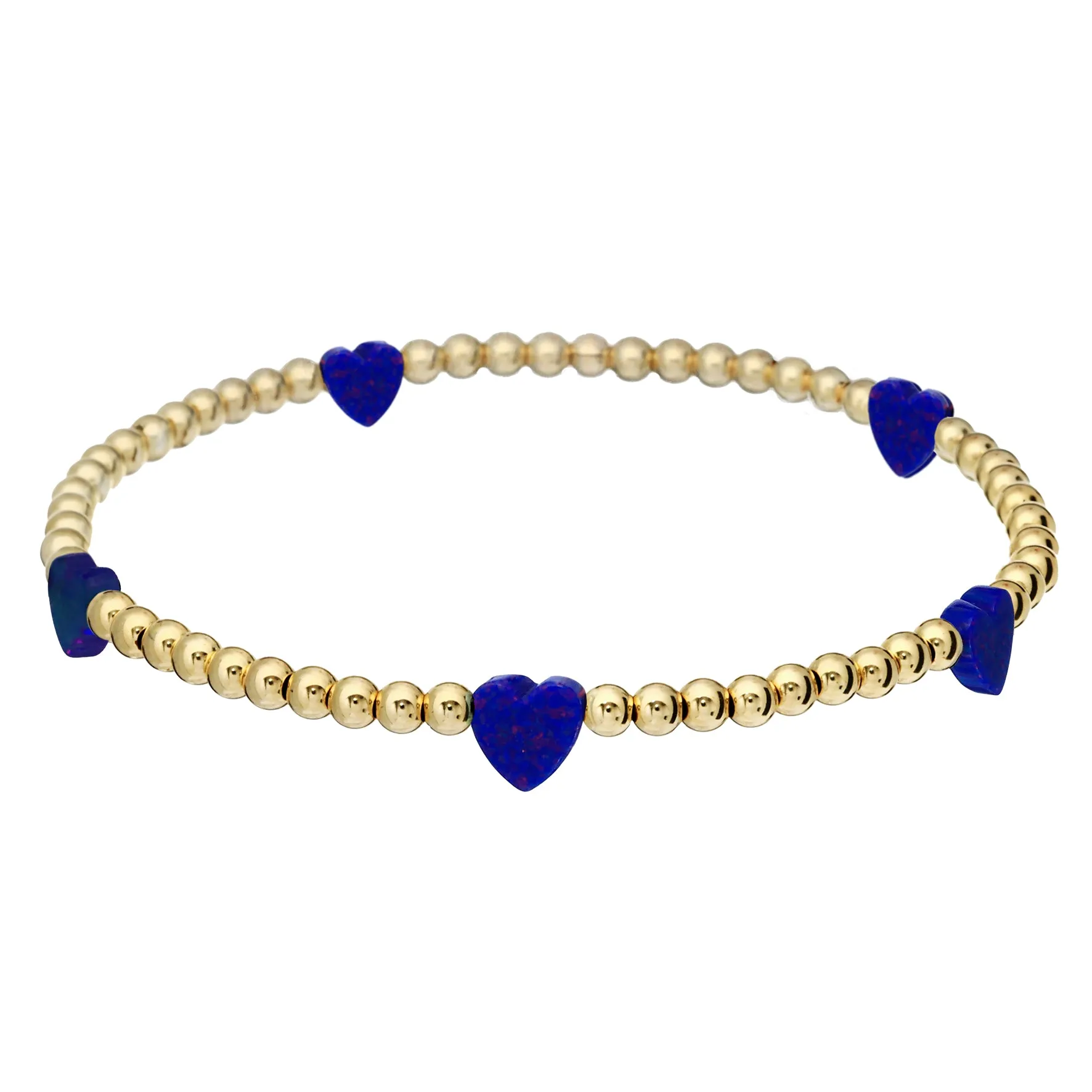 HEART BY THE YARD | Opal Charm and 14K Gold Filled Beads Bracelet