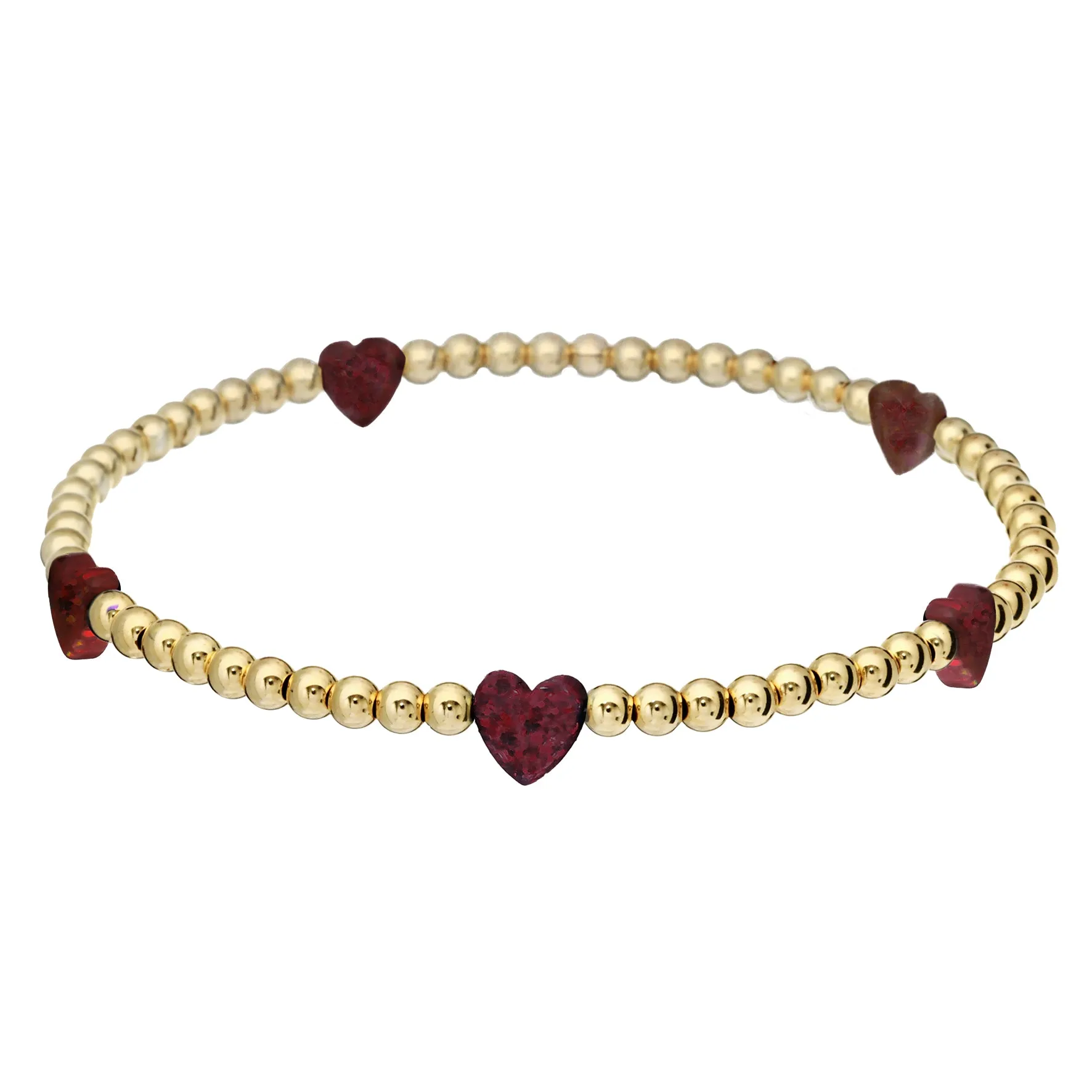 HEART BY THE YARD | Opal Charm and 14K Gold Filled Beads Bracelet