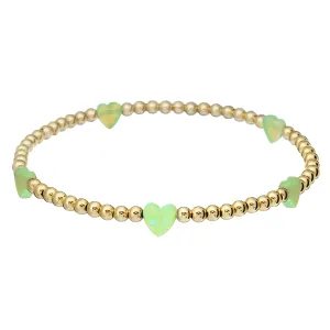 HEART BY THE YARD | Opal Charm and 14K Gold Filled Beads Bracelet