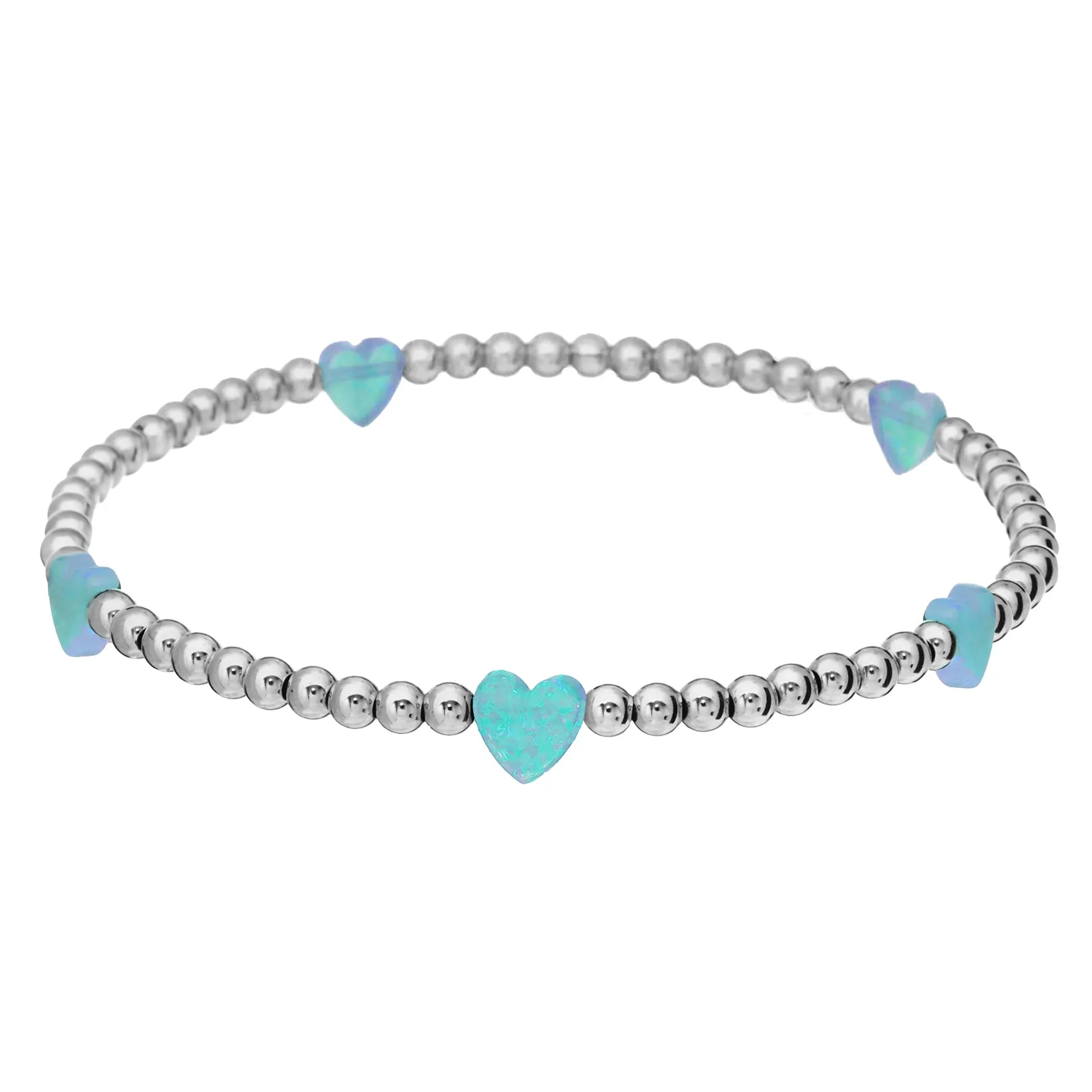 HEART BY THE YARD | Opal Charm and 14K Gold Filled Beads Bracelet