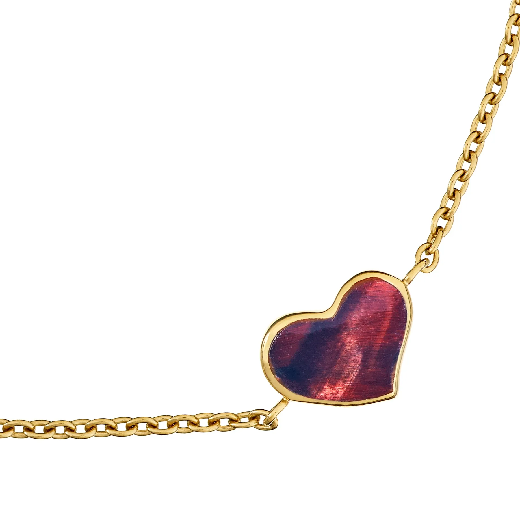 Heart Sterling Bracelet with Gold Vermeil