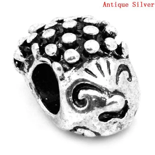 Hedgehog Charm European Bead Compatible for Most European Snake Chain Bracelet