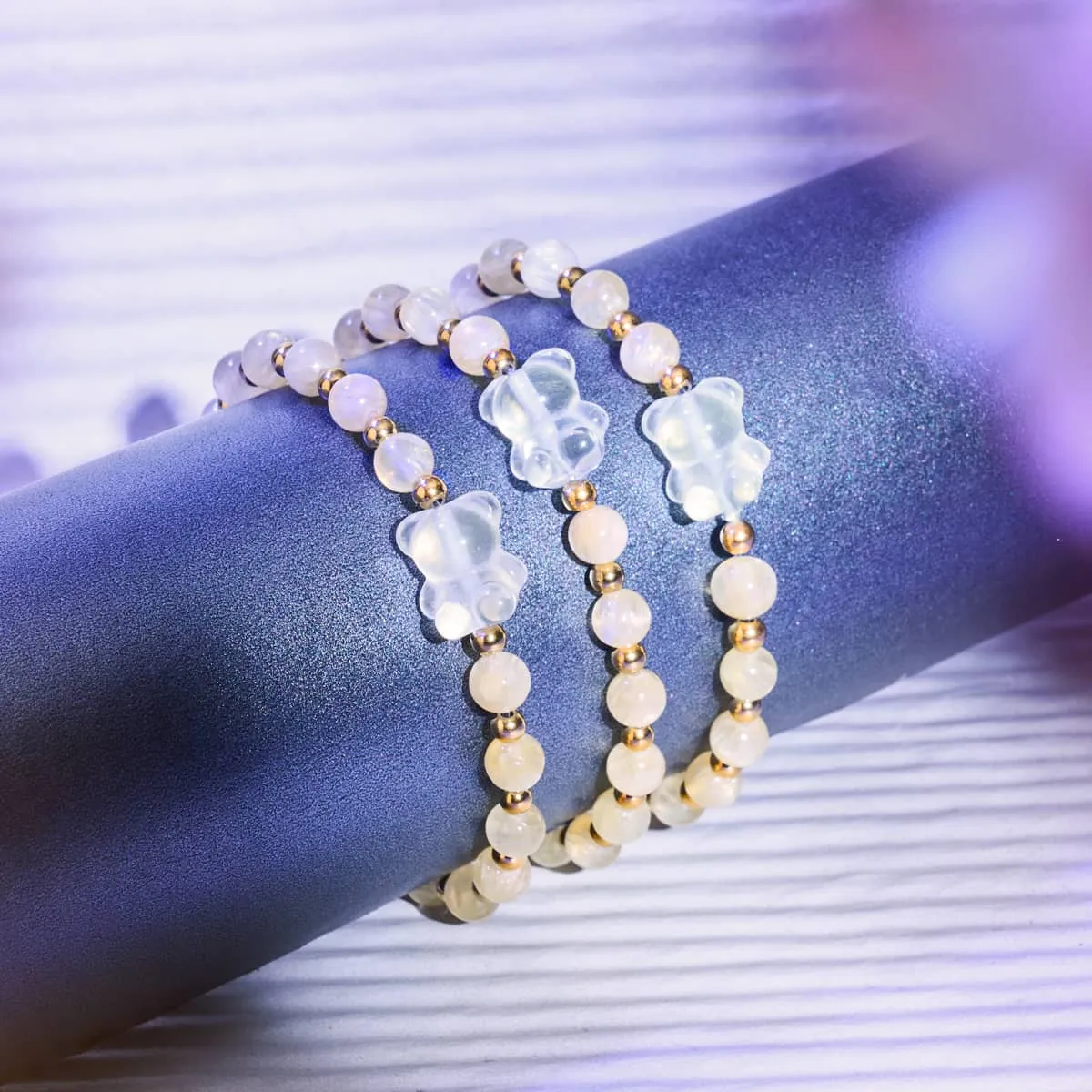 Helios | Gemmy Bear Bracelet | Yellow Jade x Gold