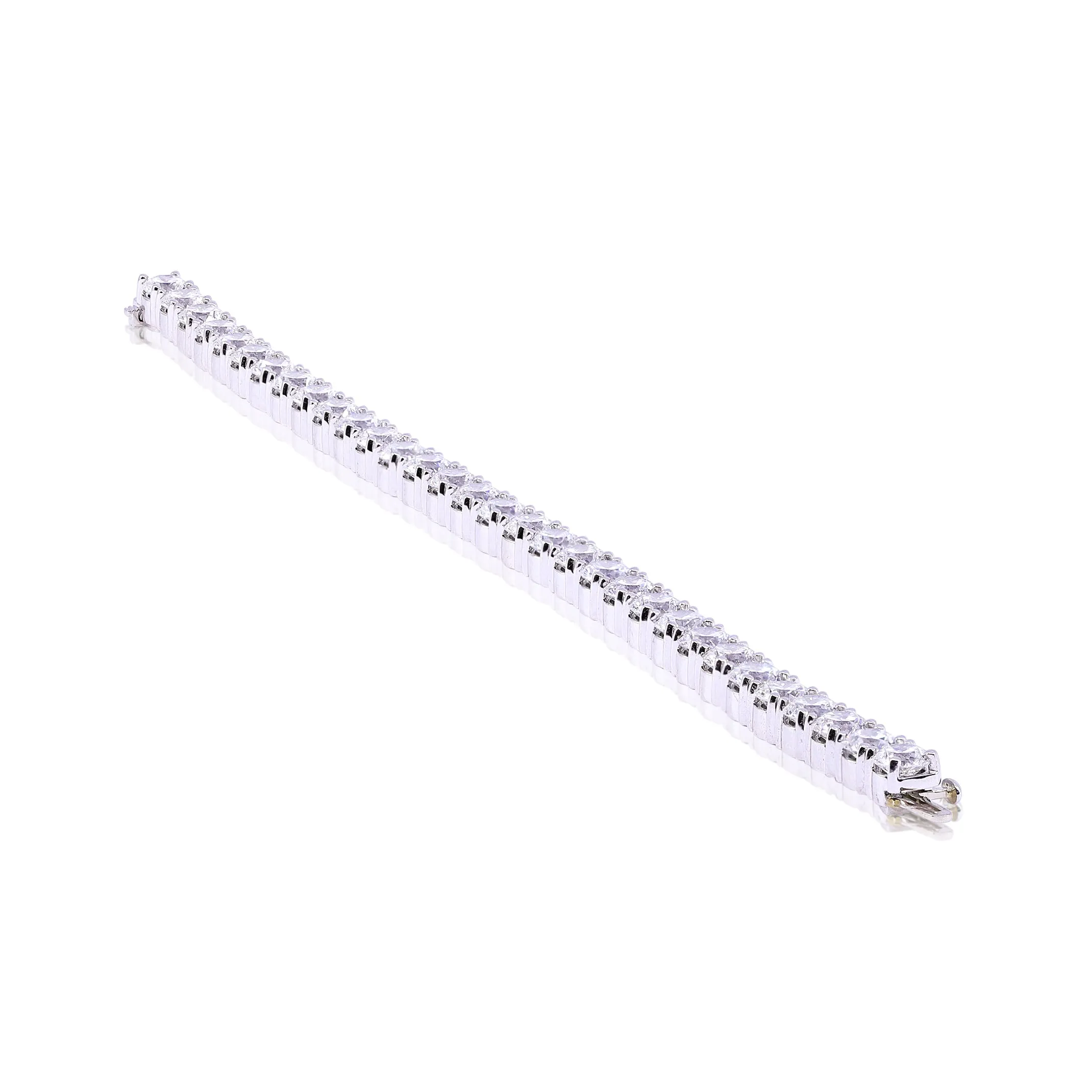 HENNE 1887 COLLECTION PLATINUM STRAIGHT LINE ROUND DIAMOND TENNIS BRACELET, 18.87CTW
