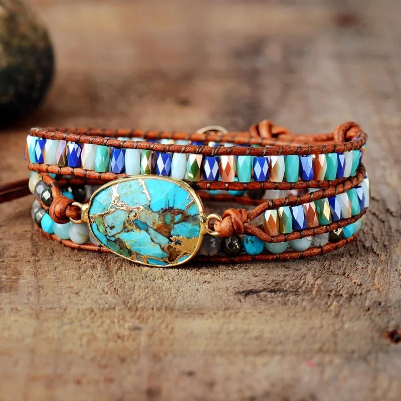 High End Women Bracelets Gilded Natural Stones
