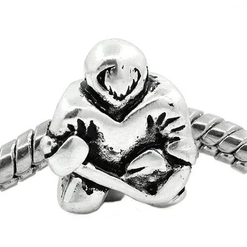 Hockey Player European Bead Compatible for Most European Snake Chain Bracelet