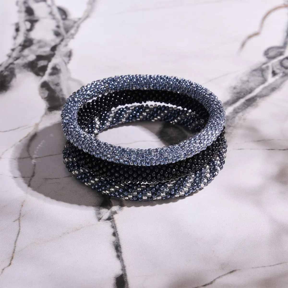 Ice Moon | Himalayan Glass Bead Bracelet