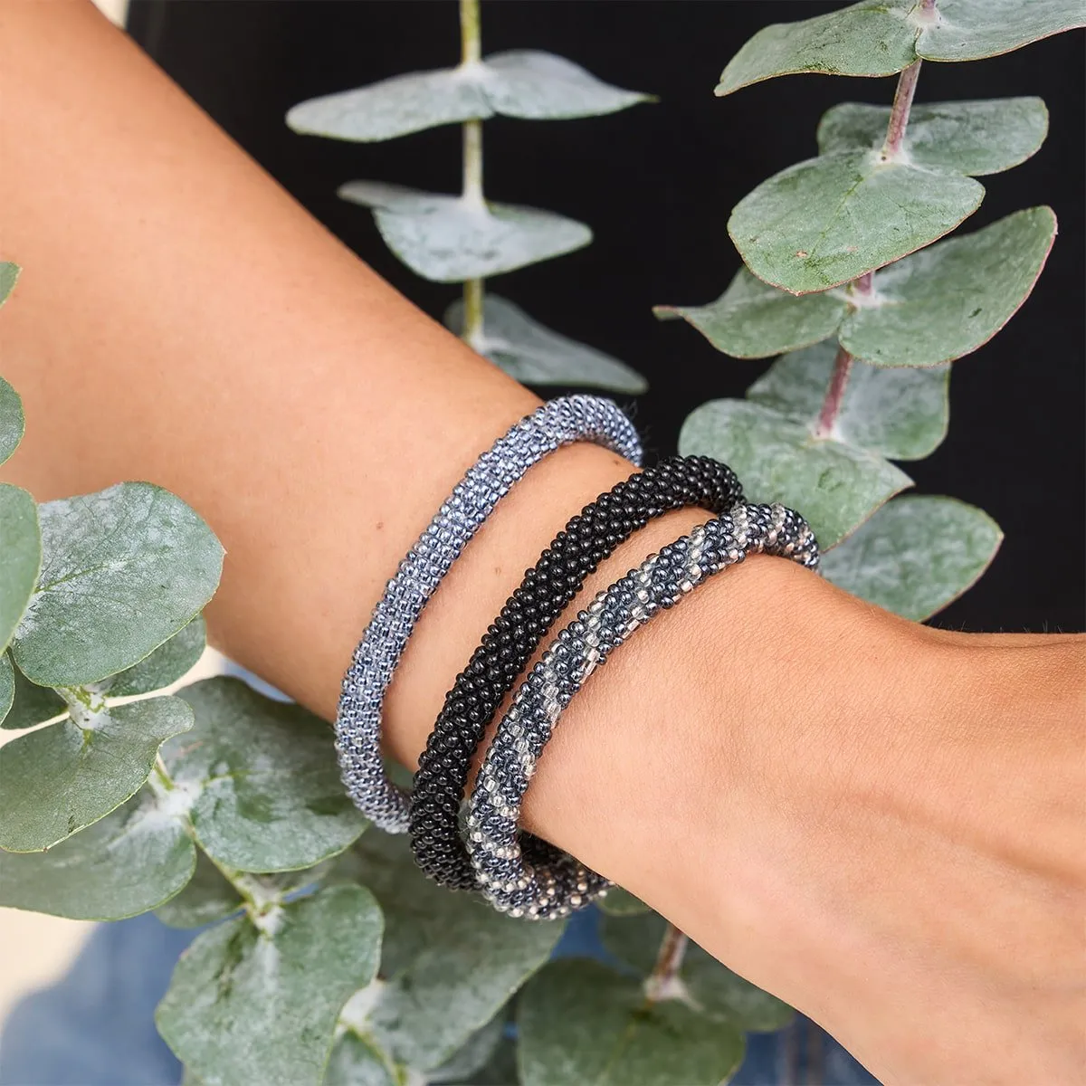 Ice Moon | Himalayan Glass Bead Bracelet