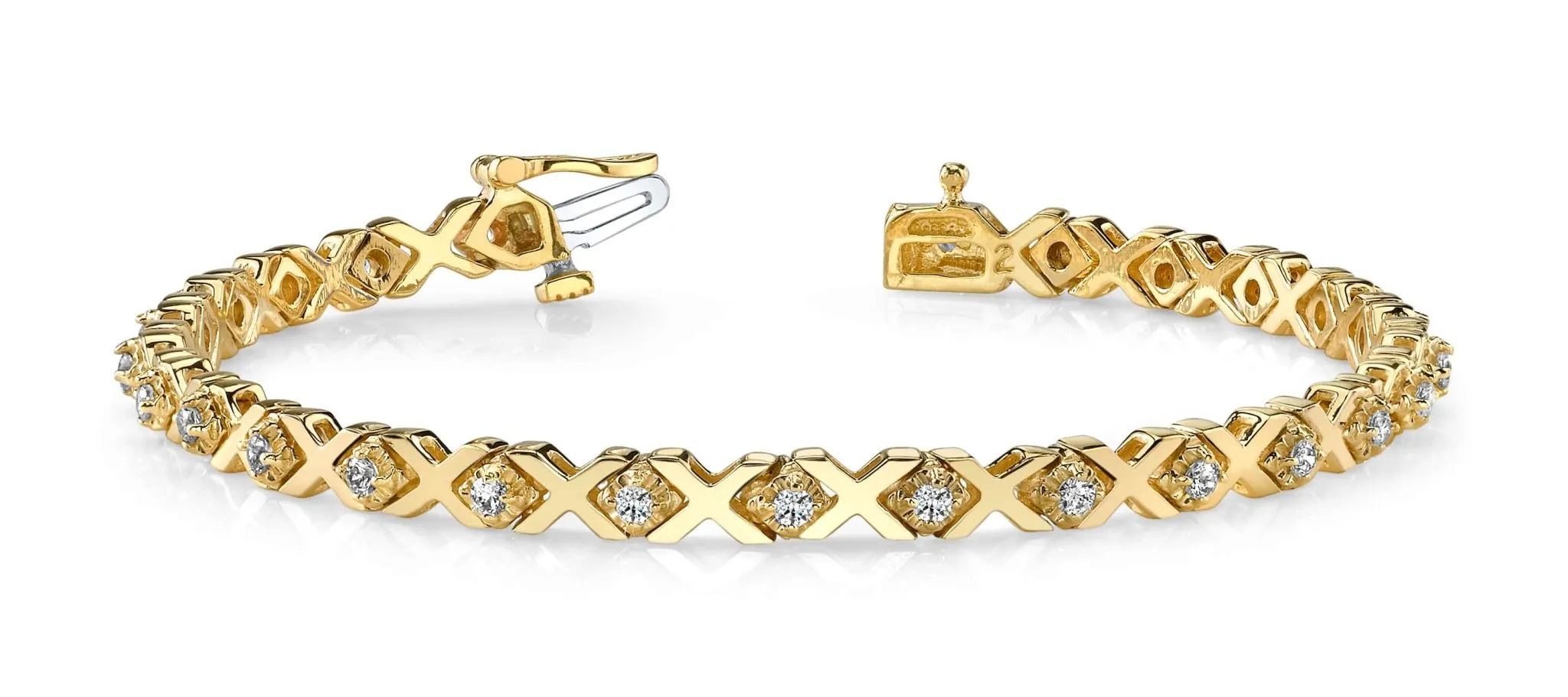 Illusion X And Diamond Bracelet with 0.66 ct.(finished) 1.5mm