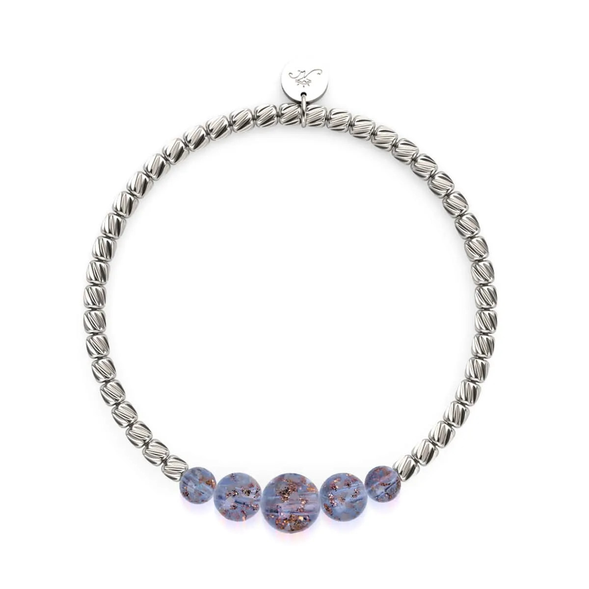 Indigo | Silver | Firefly Glass Cascade Bracelet