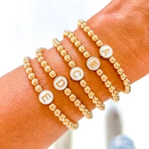 Initial Gold Bracelet: O