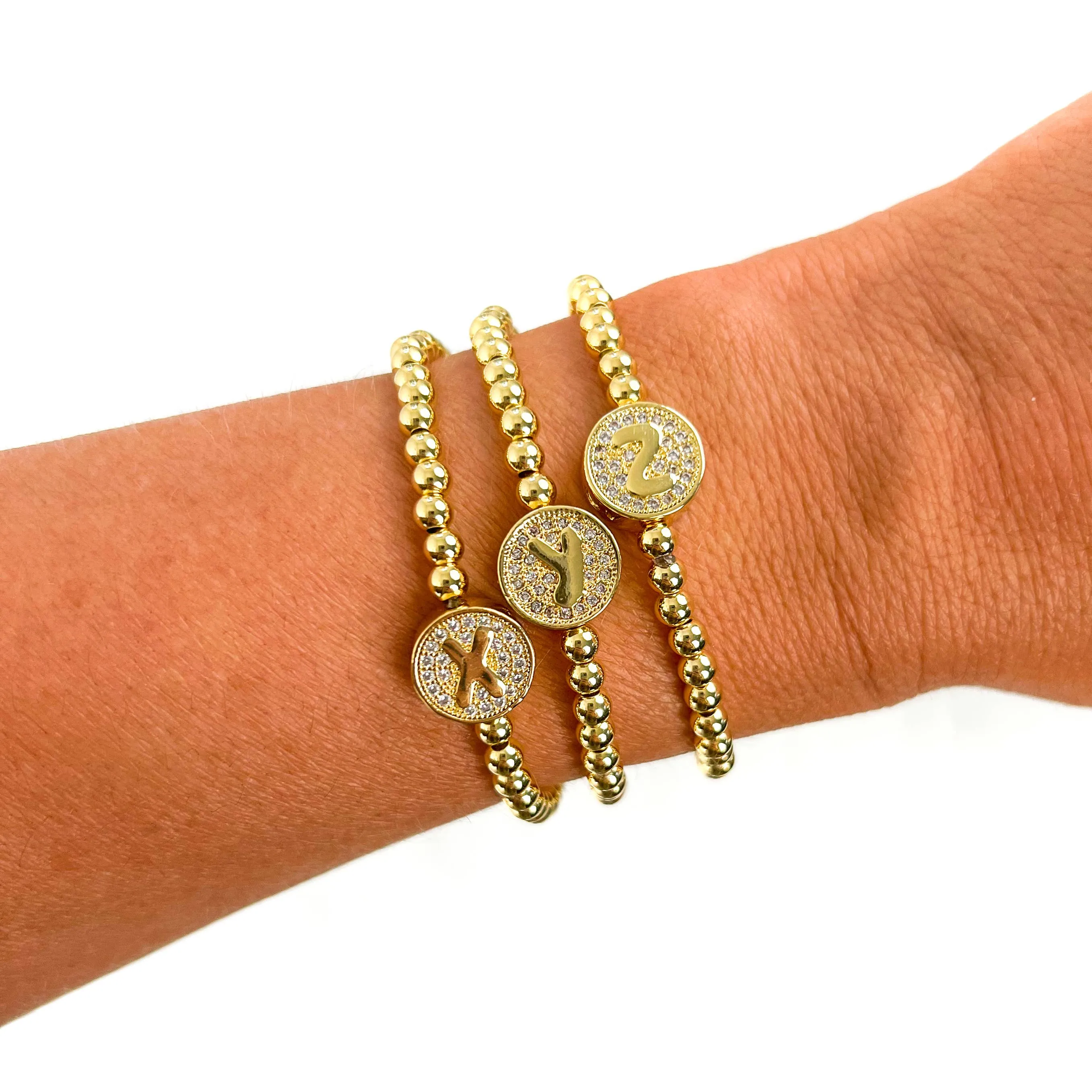 Initial Simulated Diamond Bracelet: J