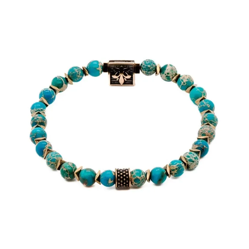 Inner Peace Blue Beaded Men's Bracelet