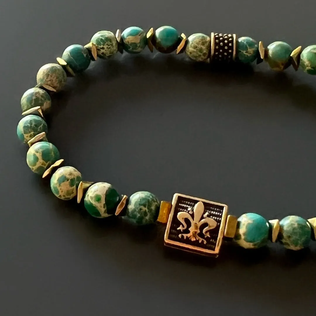 Inner Peace Blue Beaded Men's Bracelet