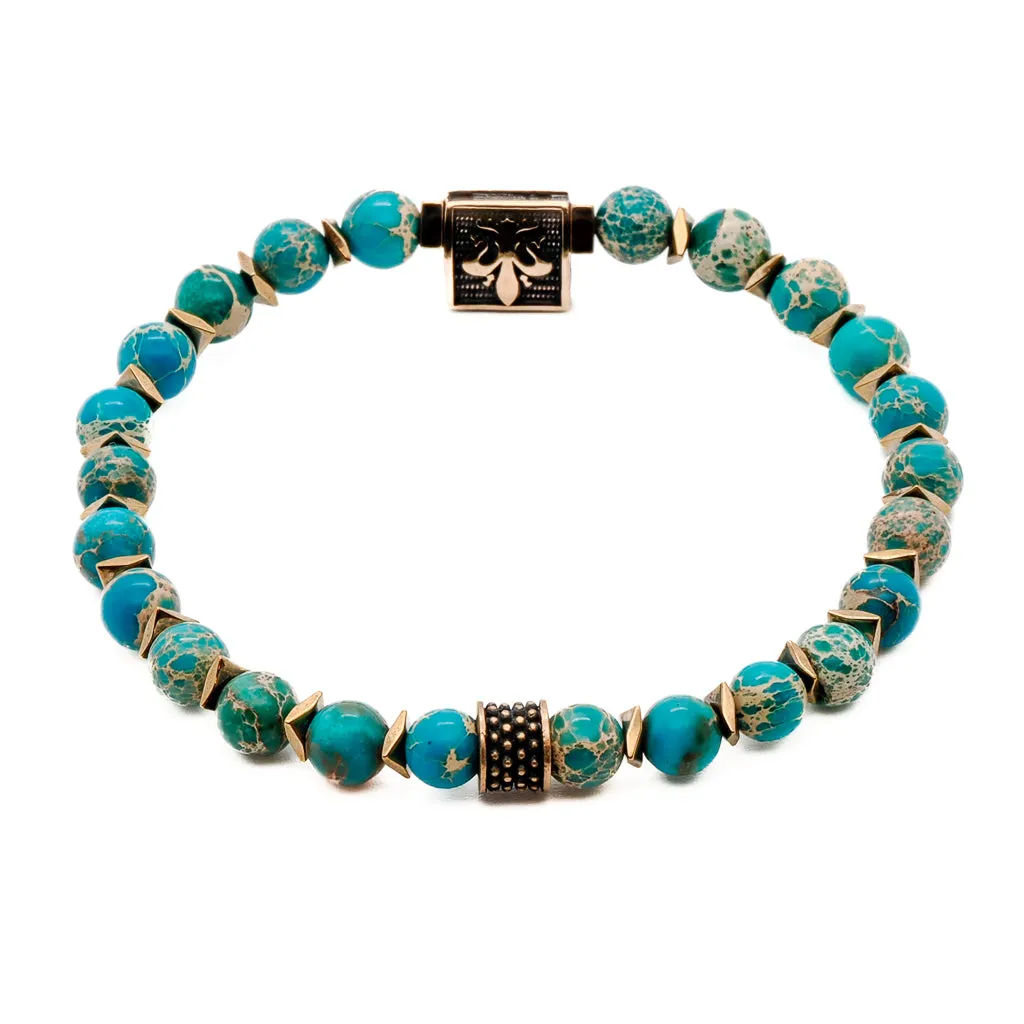 Inner Peace Blue Beaded Men's Bracelet