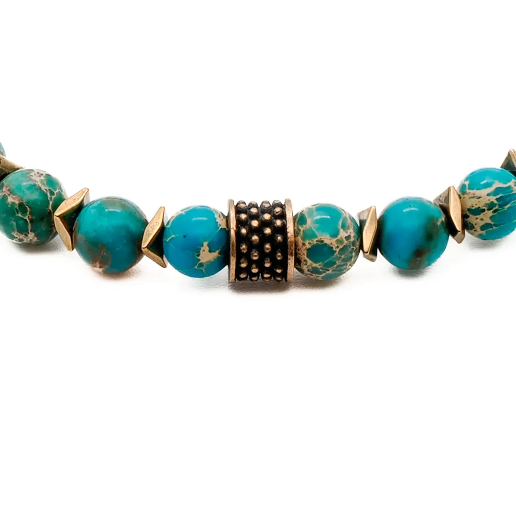 Inner Peace Blue Beaded Men's Bracelet