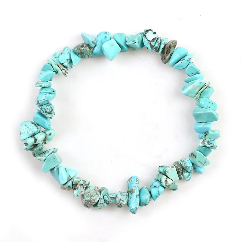 Irregular Natural Gem Stone Bracelet Stretch Chip Beads