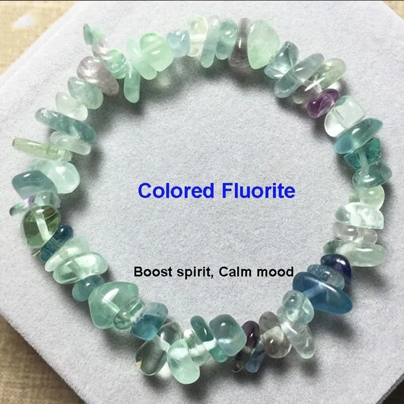 Irregular Natural Gem Stone Bracelet Stretch Chip Beads