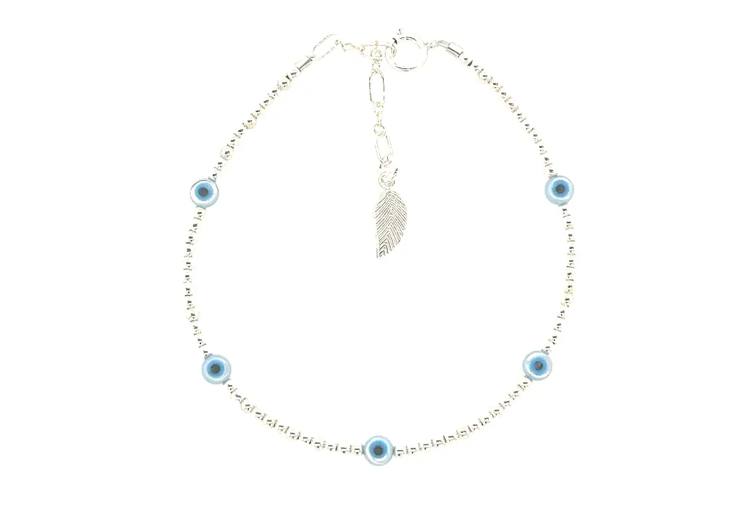 ISLA EVIL EYE | Opal Charm and 14K Gold Filled Beads Bracelet