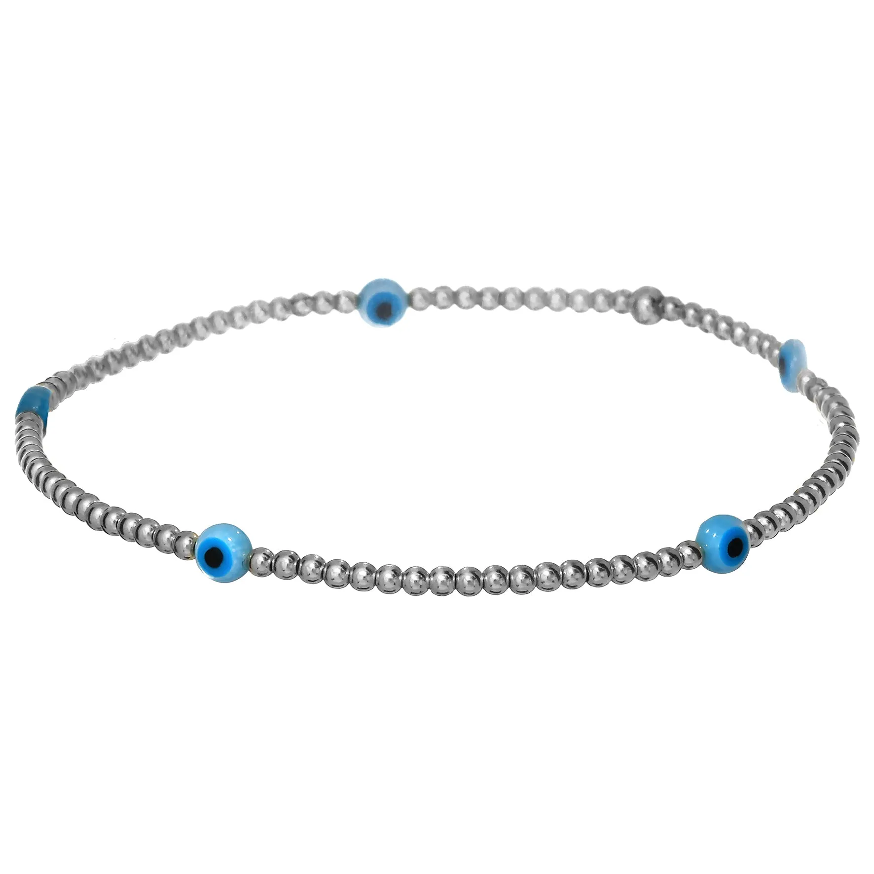 ISLA EVIL EYE | Opal Charm and 14K Gold Filled Beads Bracelet