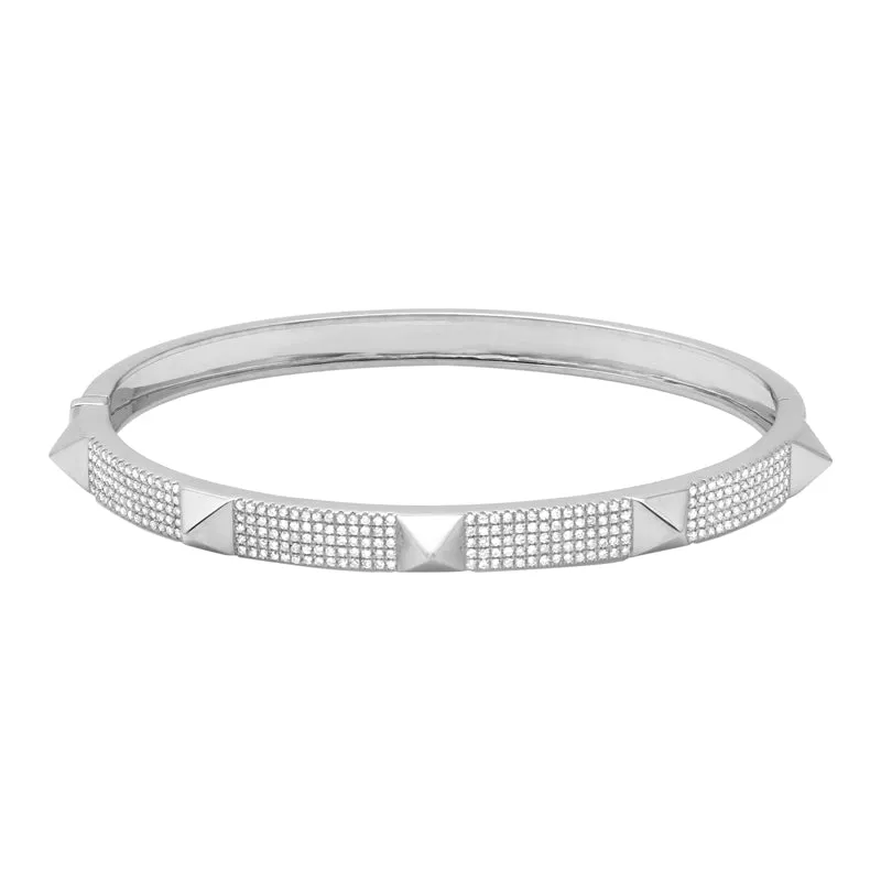 JADE 14K  GOLD PYRAMID BANGLE BRACELET - 5MM