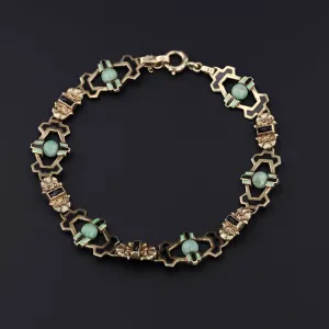 Jade & Enamel Bracelet | 14k Gold Jade Bracelet