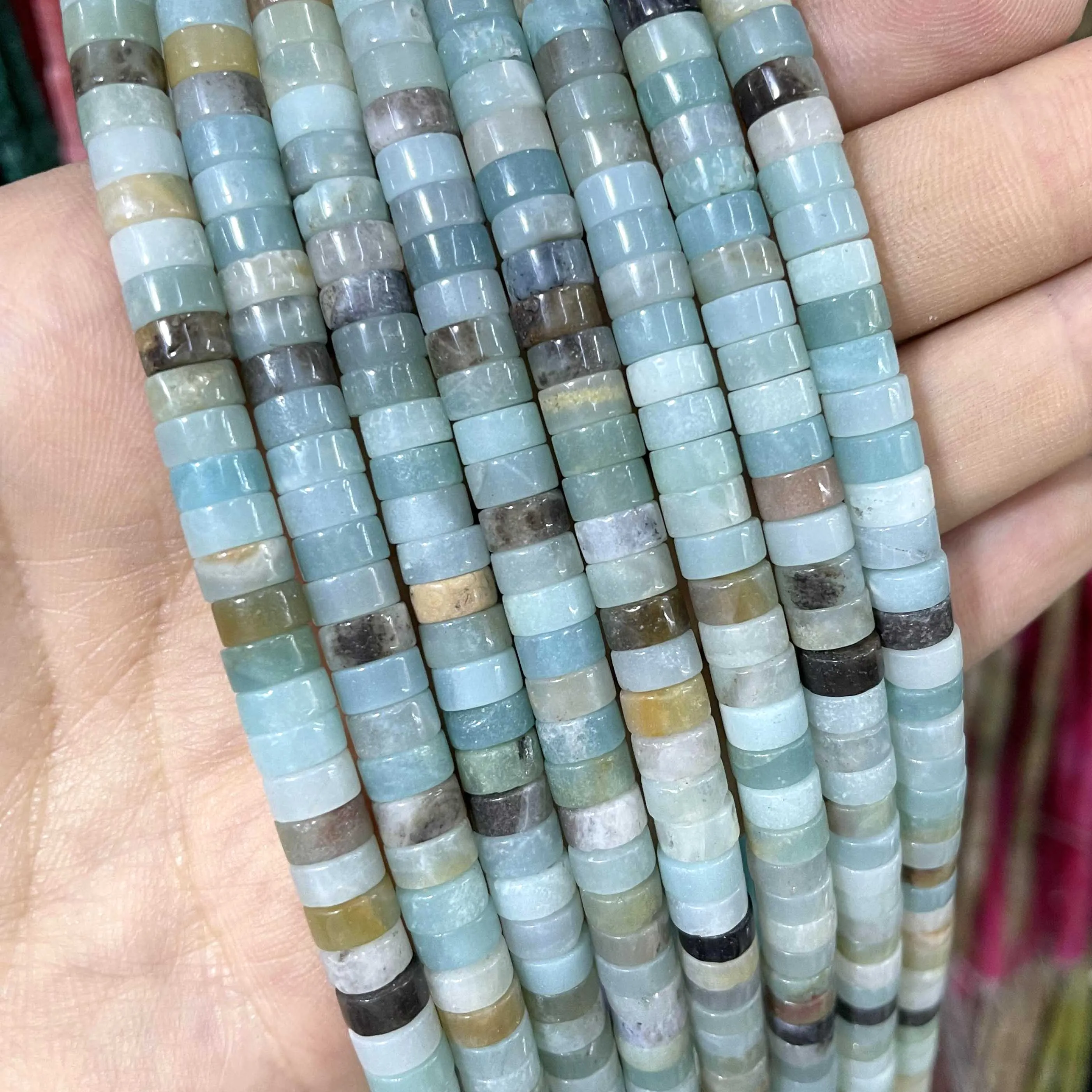 Jades Amazonite Stone Spacer Loose Beads