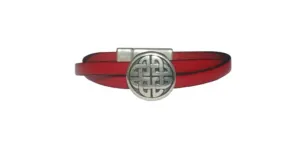 JBJ Women’s Celtic Red Leather Bracelet